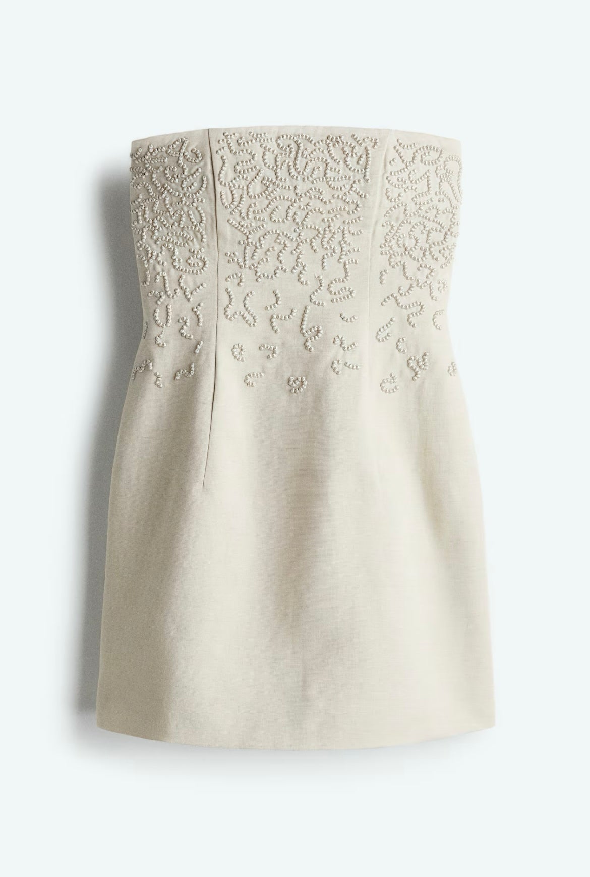 Ivory Sculpted Embroidered Mini Dress