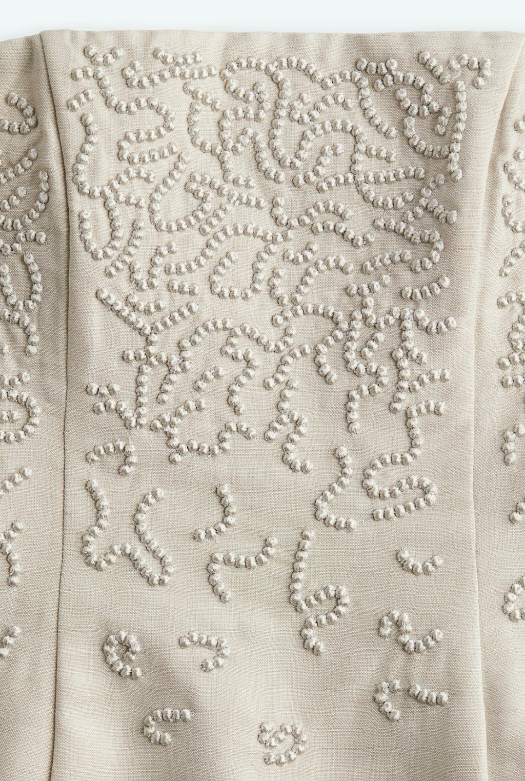 Ivory Sculpted Embroidered Mini Dress