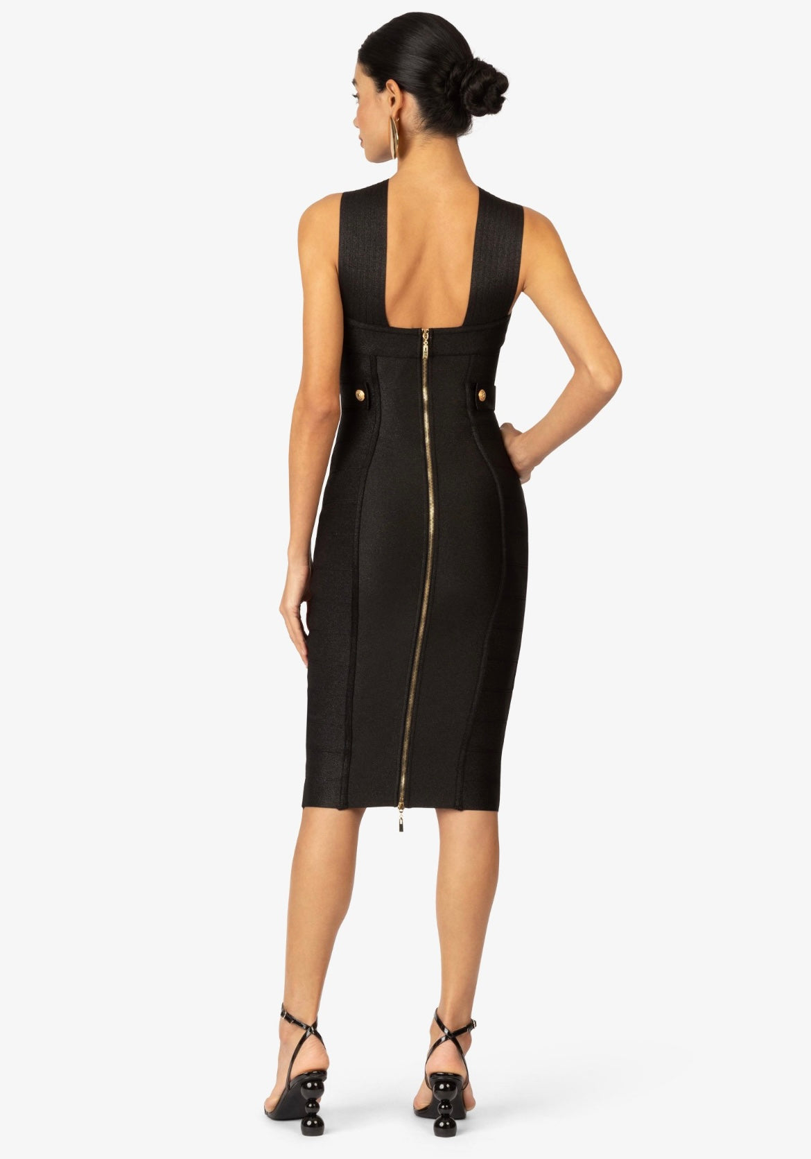 Midnight Sculpt Cross Midi Dress