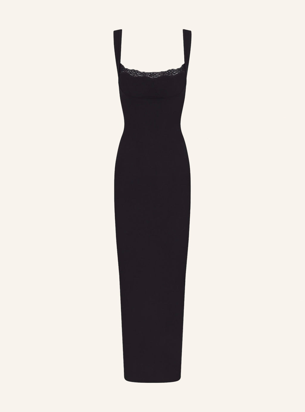 Noir Élégance Lace Gown